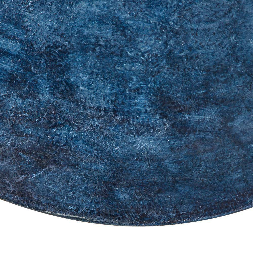 UMA Enterprises Coastal 31" Metal Round Wall Décor - Blue/Gold