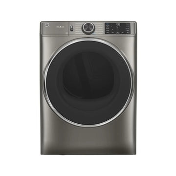 Secadora a gas GE GFD65GSPNSN de 7,8 pies cúbicos con carga frontal, 12 ciclos y vapor, níquel satinado 