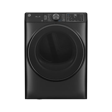 Secadora a gas GE GFD65GSPVDS de carga frontal con ventilación de 7,8 pies cúbicos, apilable con ciclo de vapor y desinfección, grafito de carbono