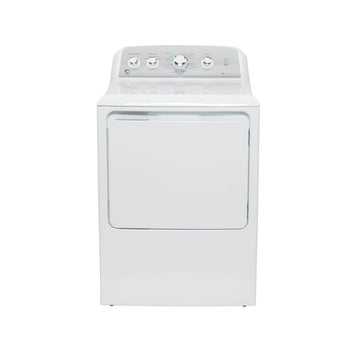 Secadora a gas de carga frontal GE GTD45GASJWS de 7,2 pies cúbicos, color blanco 