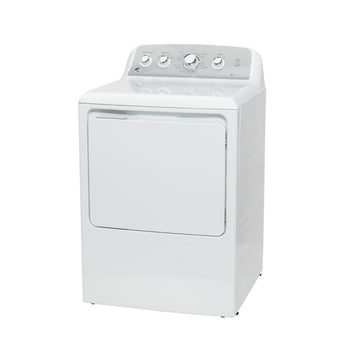 Secadora a gas de carga frontal GE GTD45GASJWS de 7,2 pies cúbicos, color blanco 