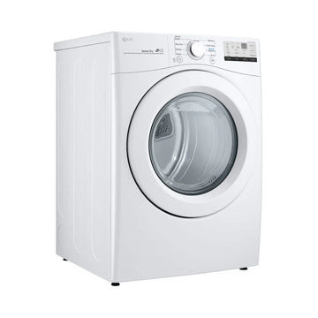 Secadora a gas de carga frontal LG DLG3401W de 7,4 pies cúbicos con sensor de secado, color blanco 