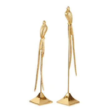 UMA Enterprises Eclectic Aluminum Birds Sculpture (Set of 2) - Gold