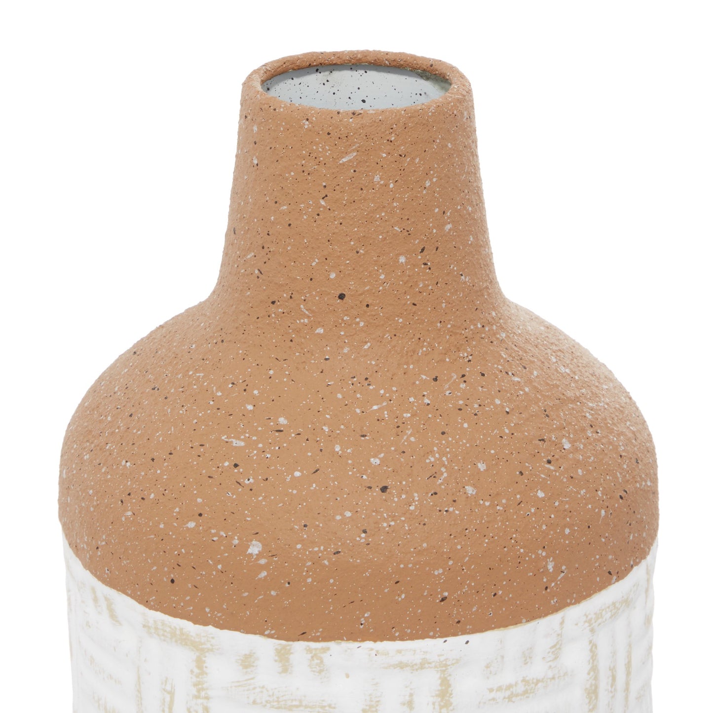 UMA Enterprises Bohemian Cylinder Metal Vase ( Set of 2) - White