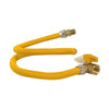 NDA 5/8" x 4' Range Coated Gas Line with Angle Valve - Yellow