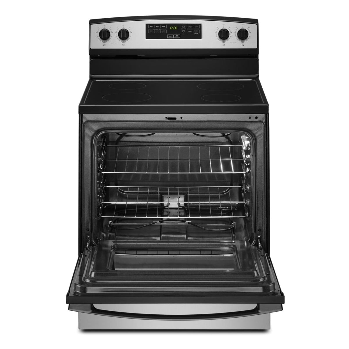 Amana AER6303MMS 4.8 cu. ft. Freestanding Electric Range with Extra-Large Oven Window - Silver