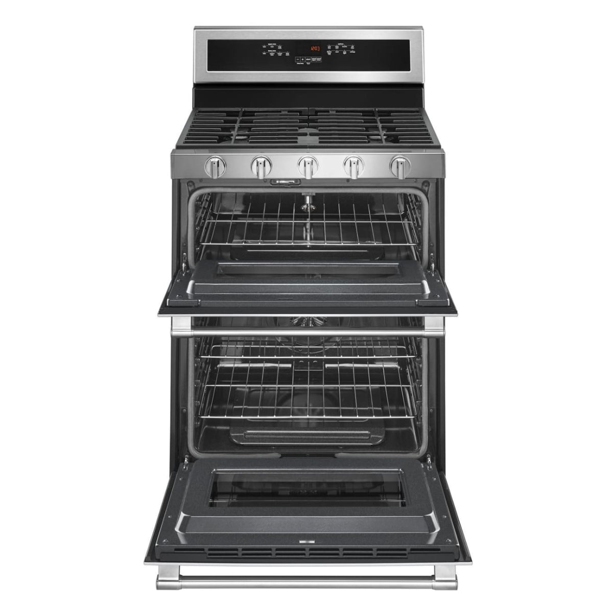 Maytag MGT8800FZ 6 cu. ft. Freestanding Wide Double Oven Gas Range with True Convection - Silver