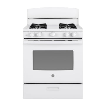GE JGBS30DEKWW 4.8 cu.ft. 30" Freestanding Gas Range with 4 Sealed Burners - White