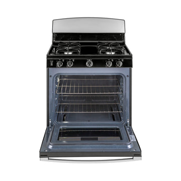 GE JGBS30RETSS 4.8 cu.ft  Free-Standing Gas Range with 4 Sealed Burners - Silver/Black