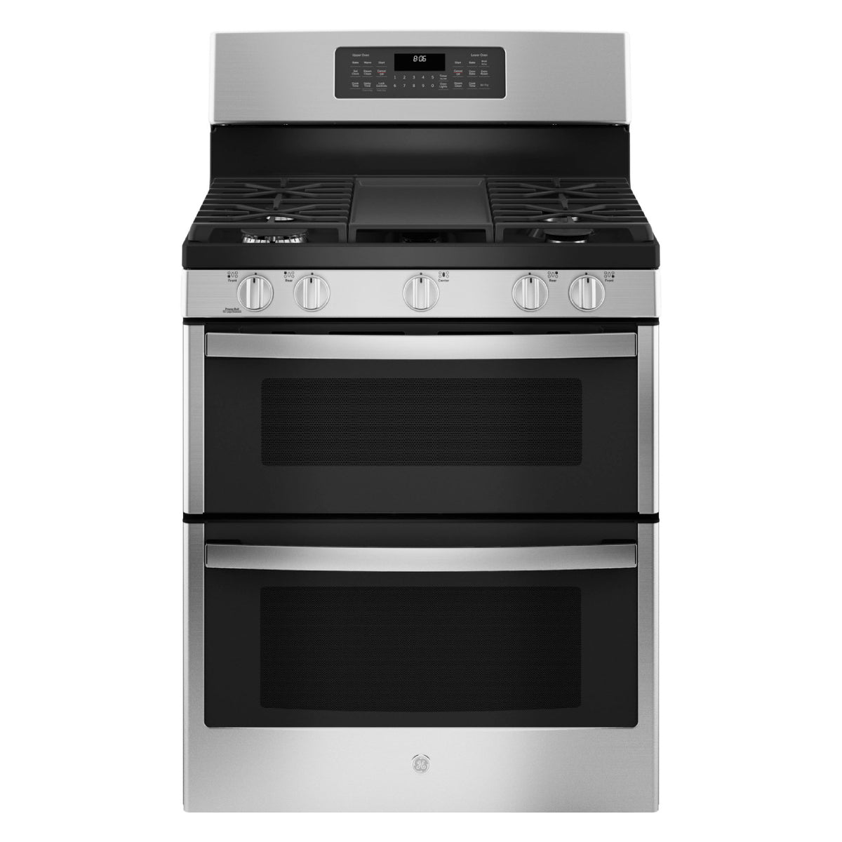 GE JGBS86SPSS 6.8 cu. ft. Free-Standing Gas Double Oven Convection Range - Silver