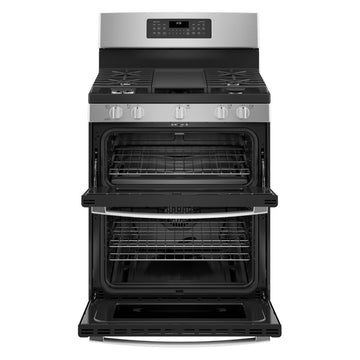 GE JGBS86SPSS 6.8 cu. ft. Free-Standing Gas Double Oven Convection Range - Silver