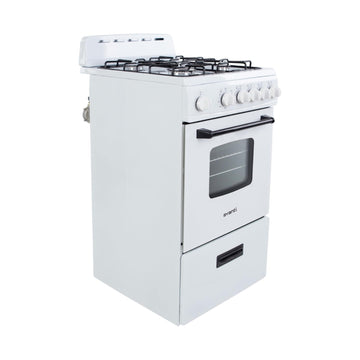 Cocina a gas independiente Avanti GR2011CW de 20" con horno de 2,1 pies cúbicos, color blanco