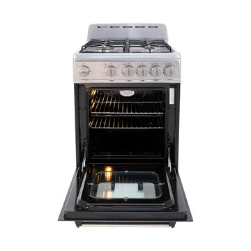 Avanti GR2013CSS 2.1 cu ft. Freestanding Gas Range with 4 Sealed Burners - Silver/Black
