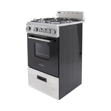 Cocina a gas independiente Avanti GR2013CSS de 20" con horno de 2,1 pies cúbicos, acero inoxidable/negro