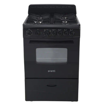 Horno a gas compacto de 24" Avanti GR2415CB, color negro