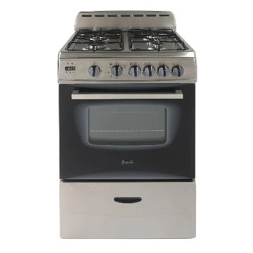 Avanti GR2416CSS 2.6 cu. ft. Freestanding Gas Range with 4 Sealed Burners - Silver