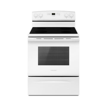 Amana AER6303MFW Cocina eléctrica independiente de 4,8 pies cúbicos con ventana de horno extragrande - Color blanco 