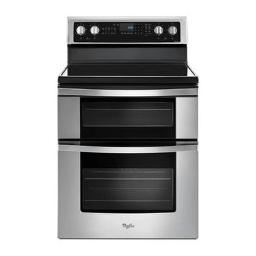 Whirlpool WGE745C0FS 6.7 cu. ft. Freestanding Electric Double Oven Range with True Convection - Silver
