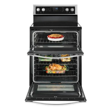 Whirlpool WGE745C0FS 6.7 cu. ft. Freestanding Electric Double Oven Range with True Convection - Silver