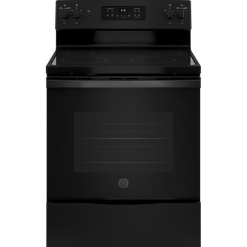Cocina eléctrica independiente autolimpiante GE JB645DKBB de 5,3 pies cúbicos, color negro