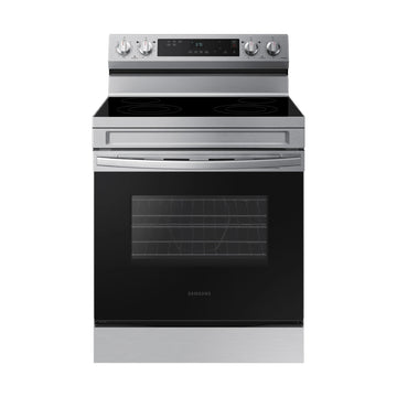Cocina eléctrica independiente Samsung NE63A6111SS de 6,3 pies cúbicos con limpieza a vapor - Acero inoxidable