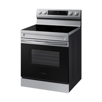 Cocina eléctrica independiente Samsung NE63A6111SS de 6,3 pies cúbicos con limpieza a vapor - Acero inoxidable