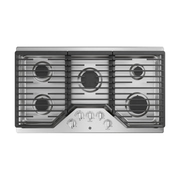 GE JGP5036SLSS Estufa a gas empotrada de 36" con 5 quemadores y rejillas aptas para lavavajillas - Acero inoxidable 