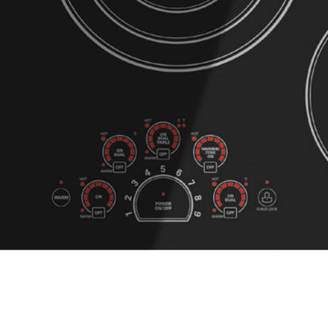 Cocina eléctrica LG LCE3610SB de 36" con superficie lisa radiante, 5 elementos, controles táctiles suaves y zona de calentamiento, color negro