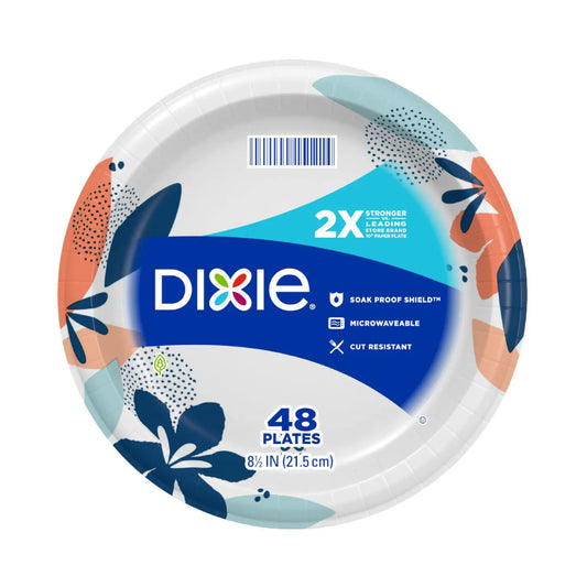 Dixie 8.5" Flowers Bloom Dinner Paper Plates (48-Count)