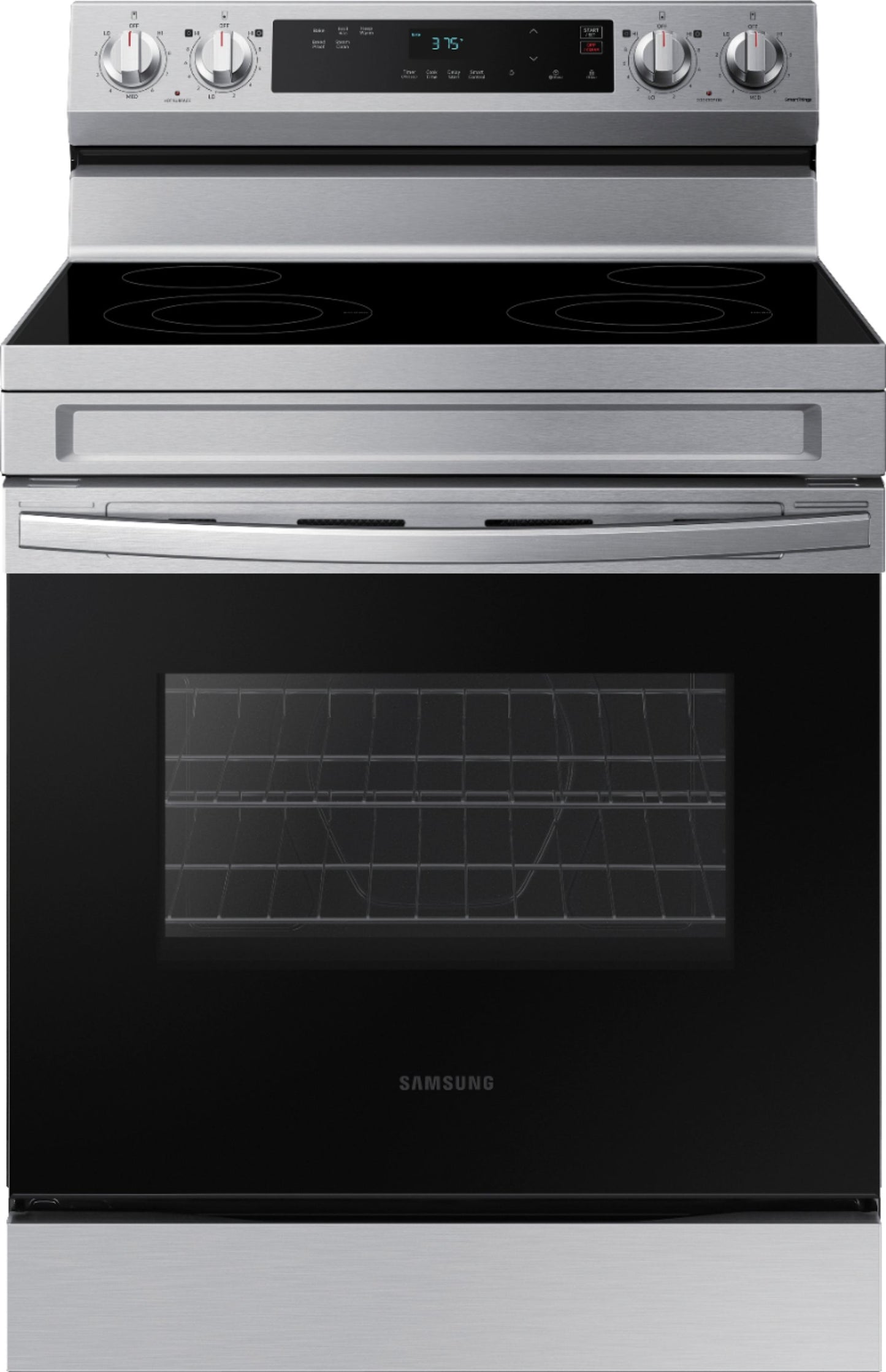 Cocina eléctrica independiente Samsung NE63A6111SS de 6,3 pies cúbicos con limpieza a vapor - Acero inoxidable