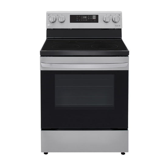 Cocina eléctrica LG LREL6321S de 6,3 pies cúbicos con un solo horno, fácil de limpiar y con conexión Wi-Fi, acero inoxidable 