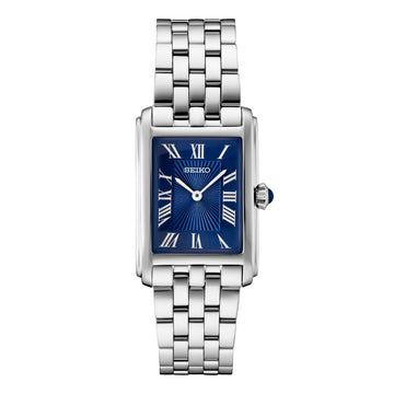 Seiko Essentials Women's  22.2mm Silver-Tone Bracelet Watch - Blue Dial