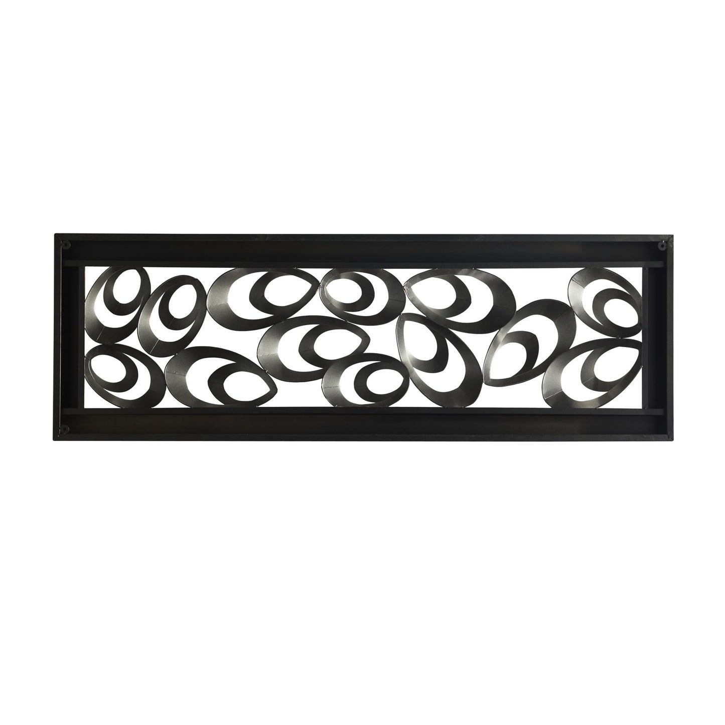 UMA Enterprises Contemporary 48" x 16" Abstract Wall Decor with Black Frame - Gold