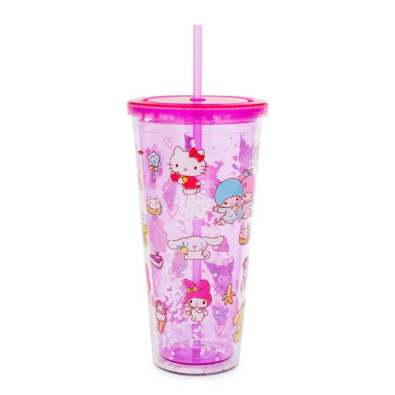 Sanrio Hello Kitty and Friends Toss Pattern 32 oz Confetti Cold Cup - Pink