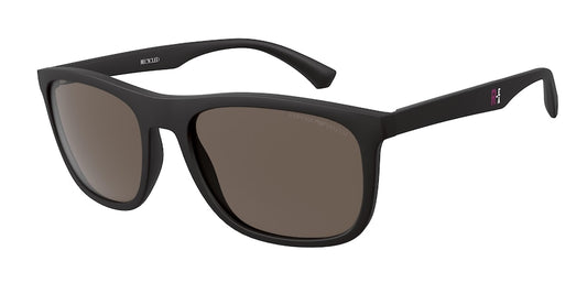 Emporio Armani Matte Black Brown Sunglasses