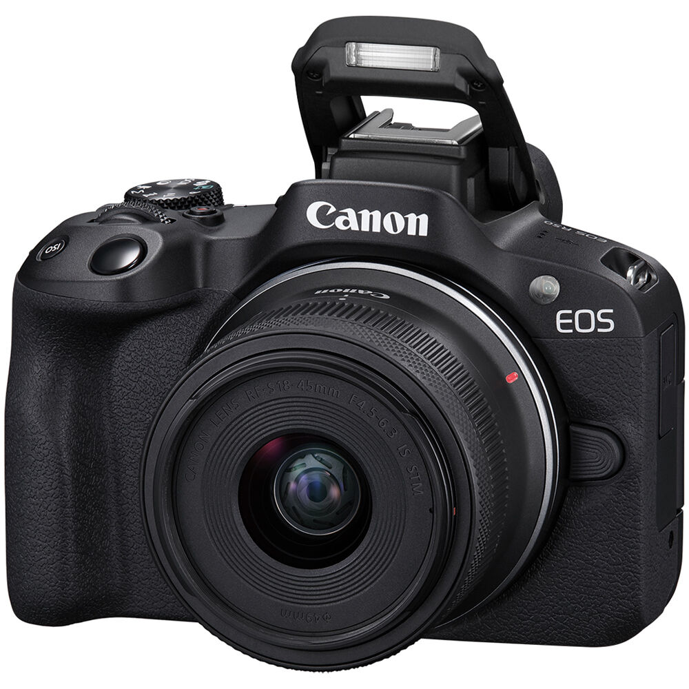 Canon EOS R50 Mirrorless Digital Camera with 18-45mm IS STM & 55-210mm IS STM Lens - Black