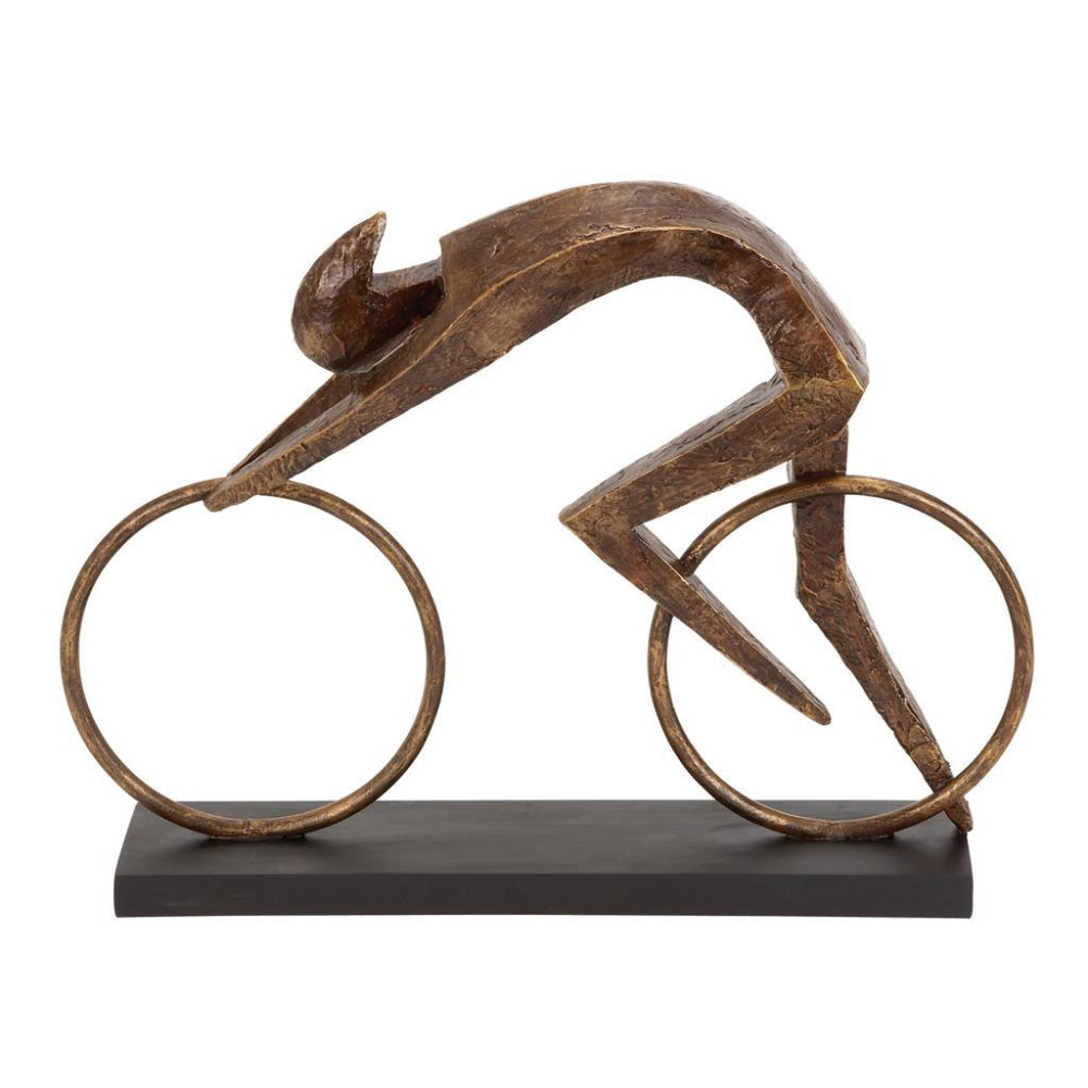 UMA Enterprises 11" Industrial Bicyclist Sculpture - Brown