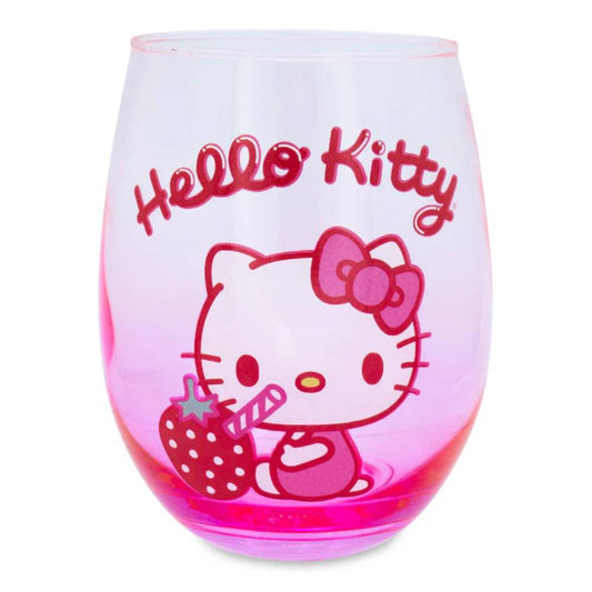Sanrio Hello Kitty 20 oz Strawberry Sip Stemless Wine Glass - Pink