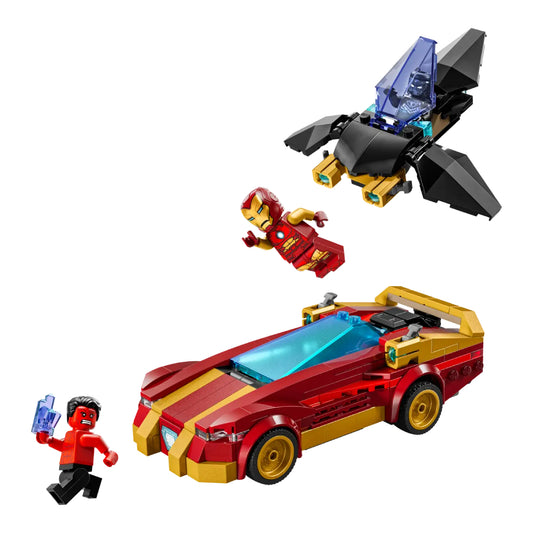 LEGO Marvel Iron Man Car & Black Panther vs Red Hulk Super Hero Building Toy Set (295-Pieces)
