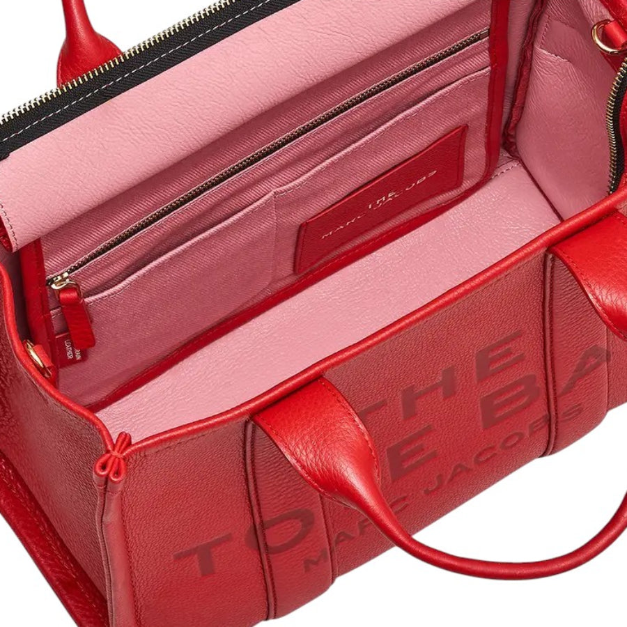 Marc Jacobs The Leather Medium Tote Bag - True Red