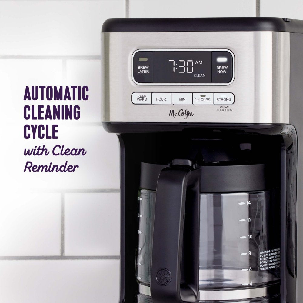 Mr. Coffee 2143561 14-Cup Programmable Coffee Maker - Black/Stainless Steel