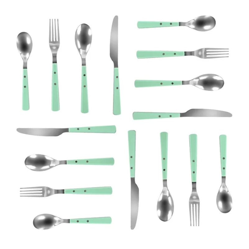 Martha Stewart Garden Cottage Stainless Steel Flatware (16-Pieces) - Green