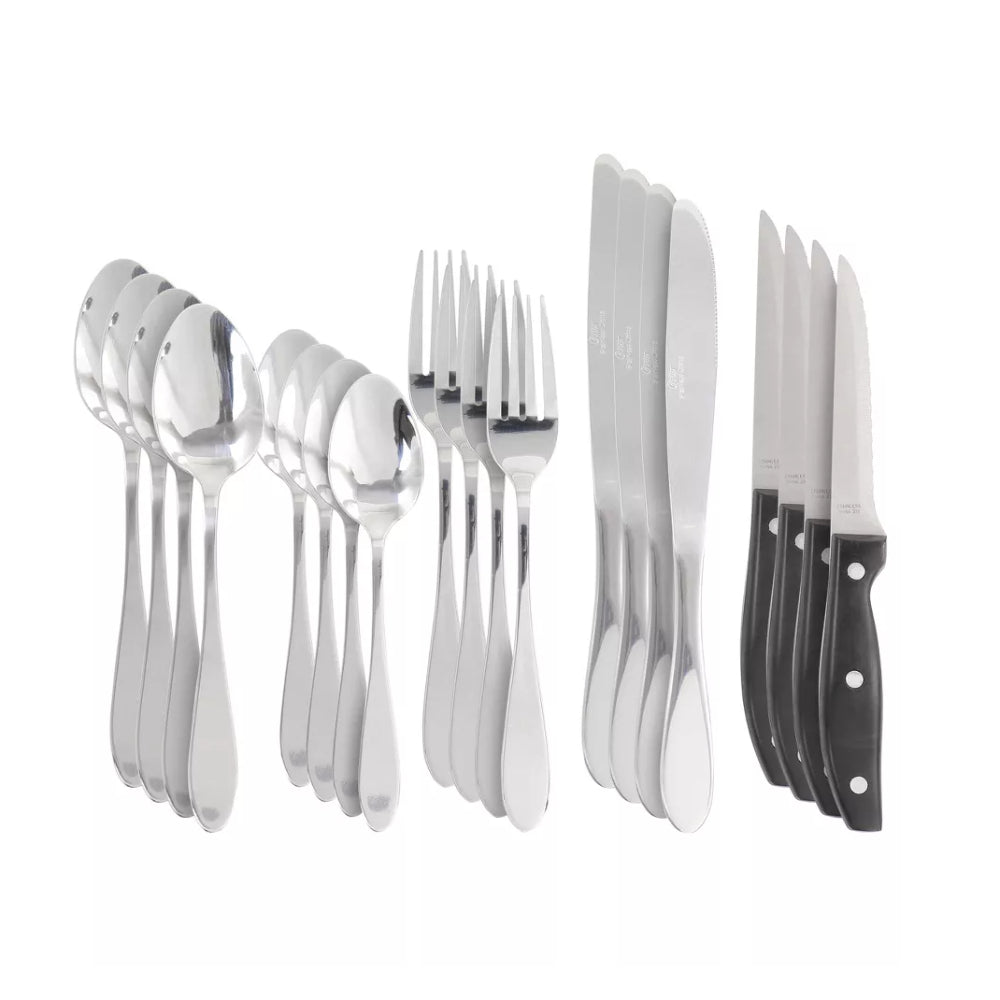 Oster Silvermist Flatware Knife Set with Steak Knives (20-Piece)