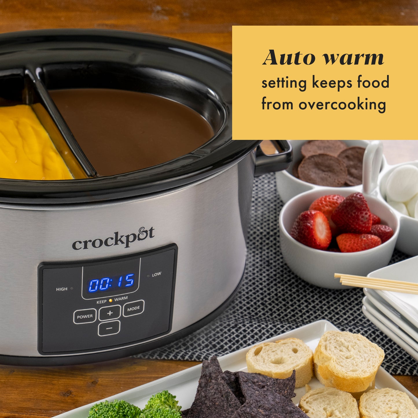 Olla de cocción lenta programable Smart-Pot de 6 cuartos de galón Crock-Pot 2137019 - Acero inoxidable