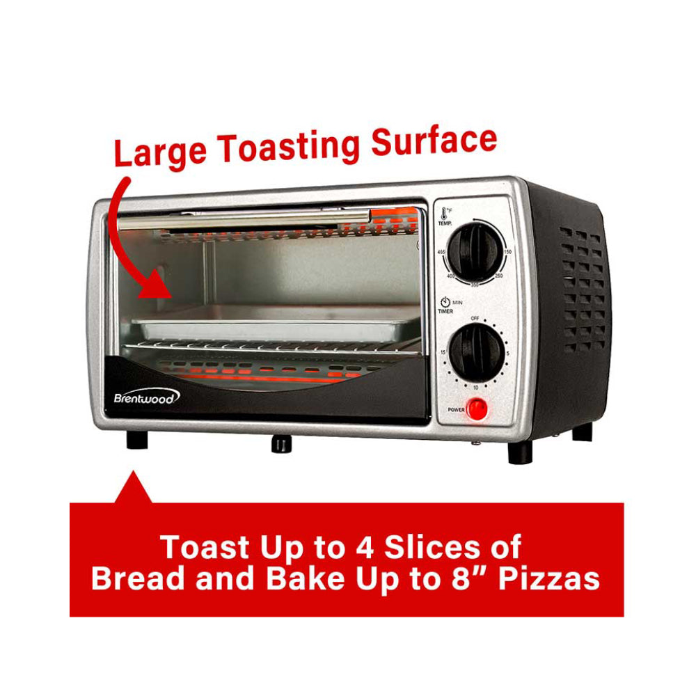 Brentwood TS/345B 2-Slice Electric Toaster with Cool Touch - Oven Black - Curacao