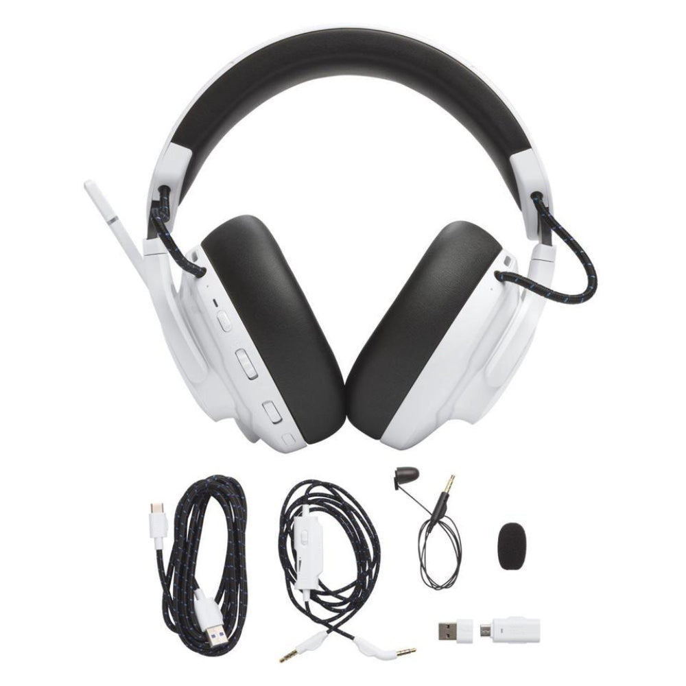 JBL Quantum 910P Wireless Over-the-Ear Gaming Headset with Head Tracking-Enhanced - White