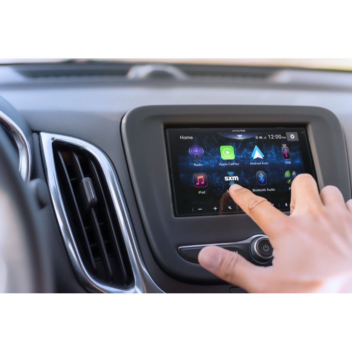 Receptor multimedia digital Alpine con Bluetooth, Android Auto y Apple CarPlay de 7", color negro