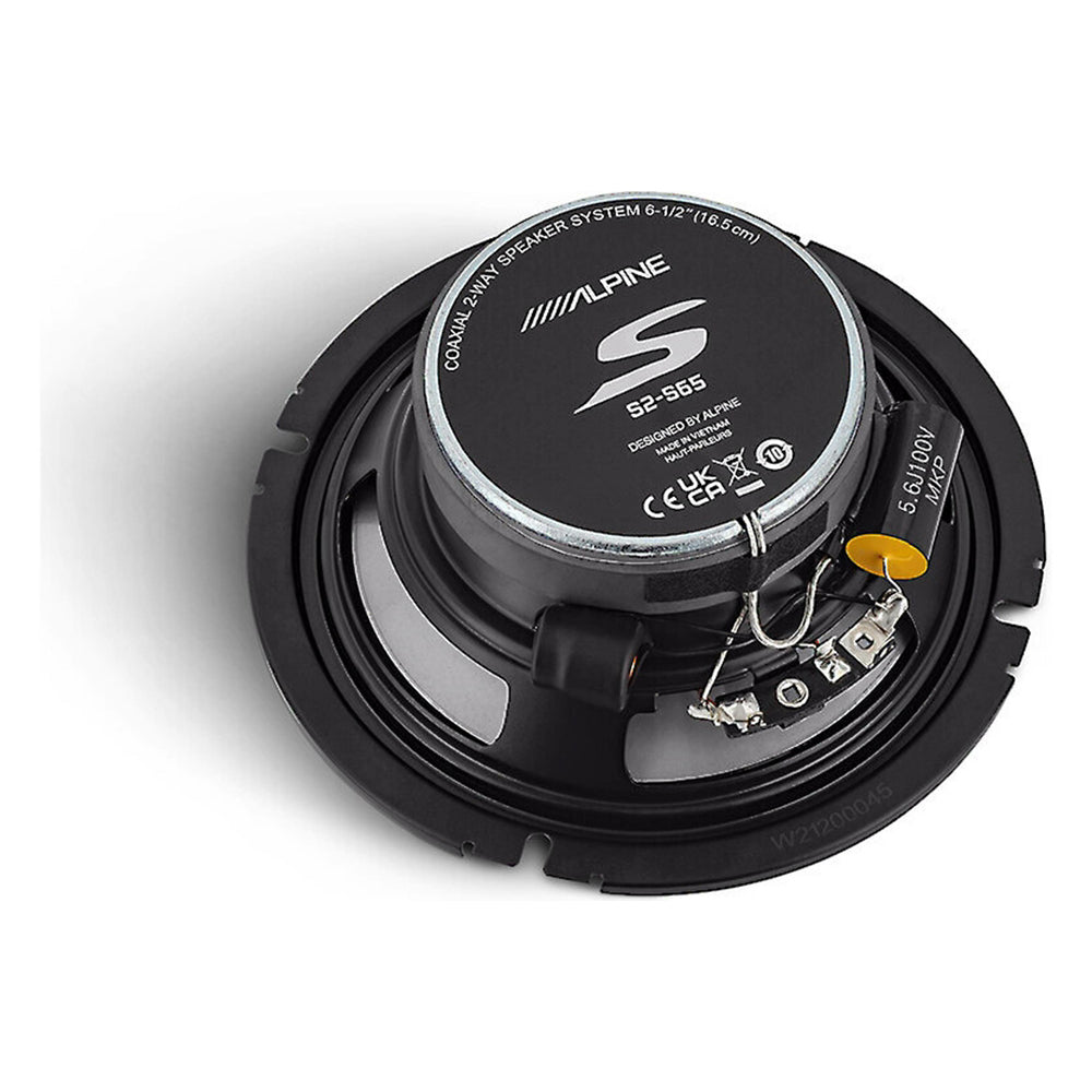 Alpine S2-S65 S-Series 2-Way Hi-Resolution Coaxial Speaker Set - Black