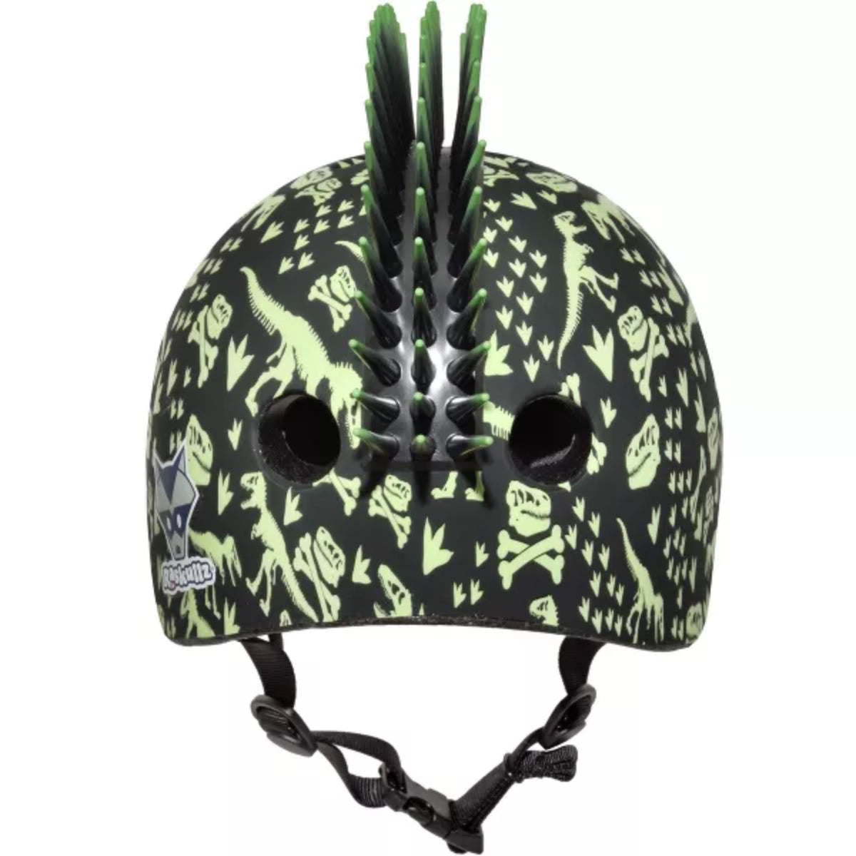 Casco para niños pequeños Bonez de Raskullz T-Rex, color negro y verde