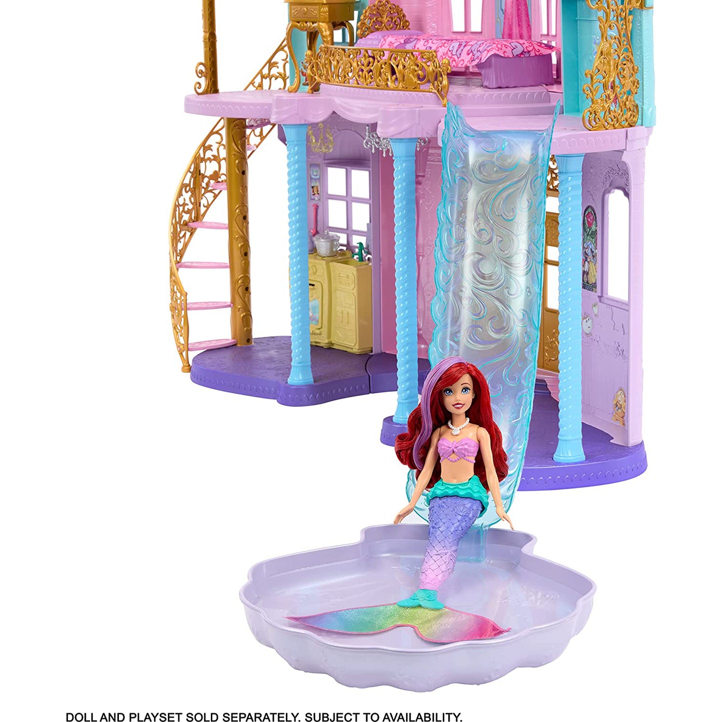 Casa de muñecas con el castillo definitivo de las princesas Disney de Mattel